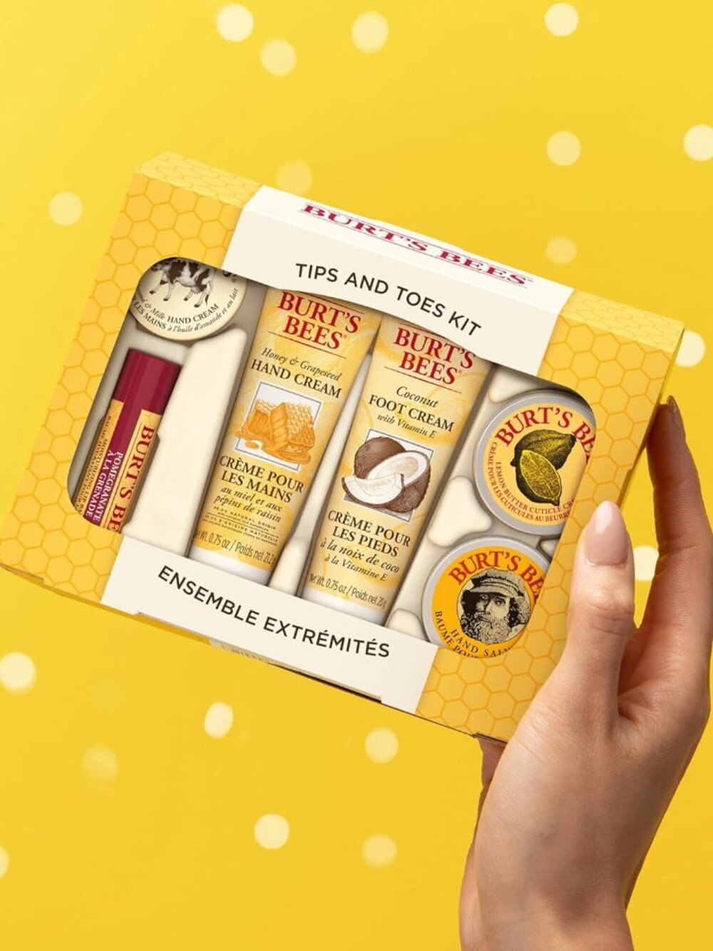 Burt's Bees Tips and Toes Kit - Hand & Foot Care Gift Set Brand New
